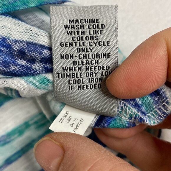 Catherine’s Sleeveless Top Tank Blue White Stripe Size 3X - Picture 4 of 9